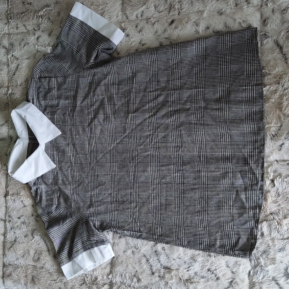 SHEIN houndstooth collared shirt